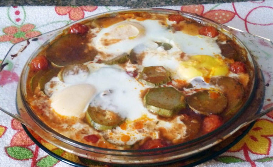 Abobrinha Italiana com Ovos feita no forno